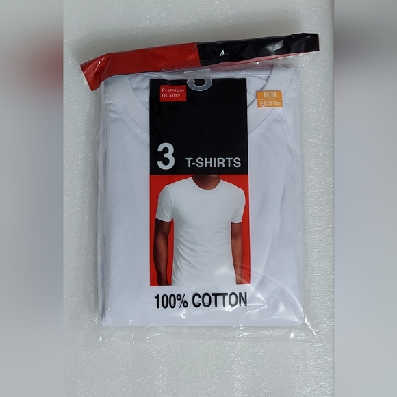Premium White Cotton T-shirts for Men - Pack of 3, Size M - Picture 7 of 8